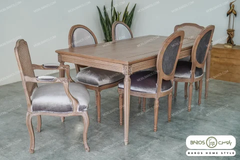 میز ناهارخوری چوبی کاجی کد ۶ خرید مبل باروس ۳۹۴۹۲ (1)