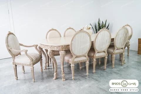 میز ناهارخوری کلاسیک و چوبی جدید الینا خرید مبل باروس 39392 (1)