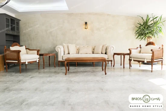 ست مبلمان جذاب و جدید کاجی چستر خرید مبل باروس 49593 (9)