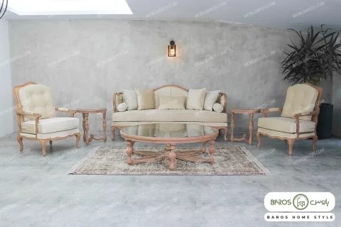 ست مبلمان گندم پرنس فرانسوی خرید مبل باروس ۴۹۴۹۳ (1)