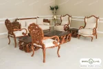 مبل نئوکلاسیک ۷ نفره کاجی کویین کینگ خرید مبل باروس ۴۹۴۹۳ (1)