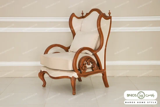مبل نئوکلاسیک ۷ نفره کاجی کویین کینگ خرید مبل باروس ۴۹۴۹۳ (9)