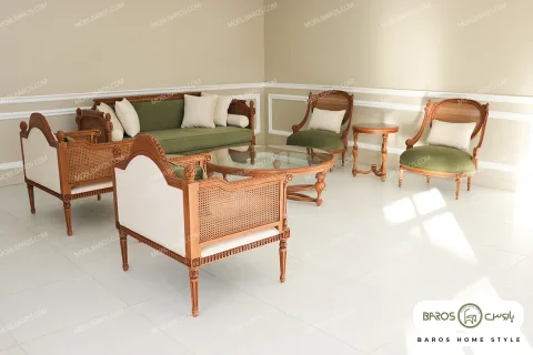 مبل کلاسیک جدید کاجی کد ۲ خرید مبل باروس ۴۹۴۹۳۲ (1)