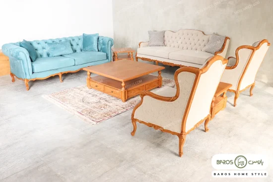 مبل کلاسیک رومینا کینگ چستر نیکا کد 2 خرید مبل باروس 494939 (8)