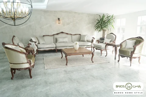 مبل کلاسیک لوکس و منبتی جدید نوادا کد ۳ خرید مبل باروس ۵۹۵۹۴ (1)