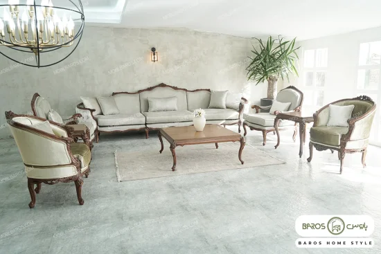 مبل کلاسیک لوکس و منبتی جدید نوادا کد ۳ خرید مبل باروس ۵۹۵۹۴ (1)