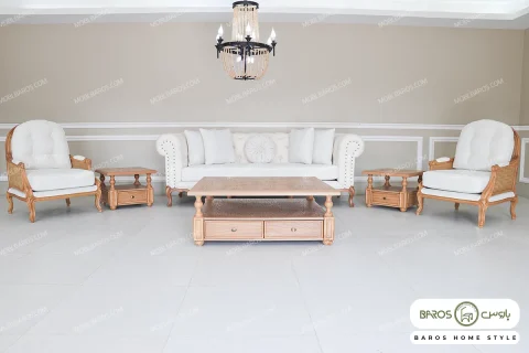 مبل کلاسیک و راحتی ۸ نفره گندم و جورجیا چستر شیاره و روما کد 2 خرید مبل باروس 49493 (4)