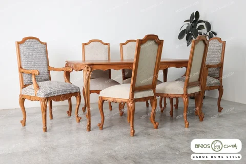 میز ناهارخوری رومینا مدل کلاسیک کد 2 خرید مبل باروس 494939 (1)