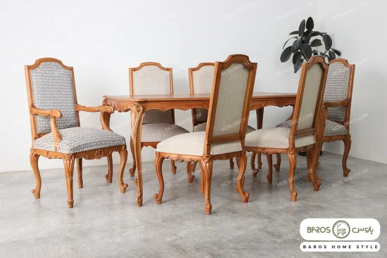 میز ناهارخوری رومینا مدل کلاسیک کد 2 خرید مبل باروس 494939 (1)