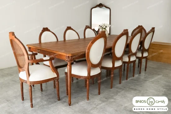 میز ناهارخوری چوبی کاجی کد ۱۰ باروس 65 (6)