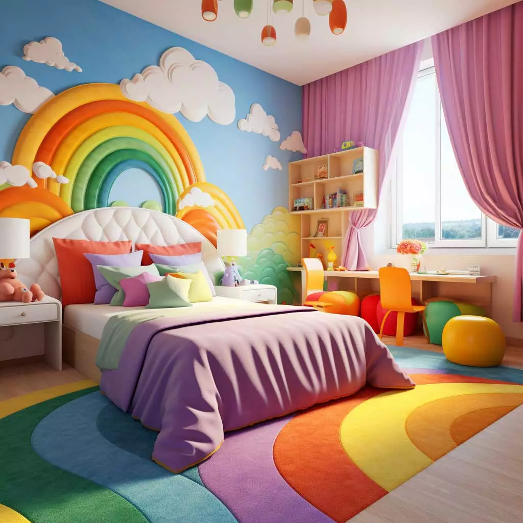 دیزاین سرویس خواب کودک به صورت رنگارنگ وبلاگ مبل باروس
