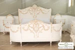 سرویس خواب دو نفره چوبی عروس ژینوس رنگ سفید باروس (2)