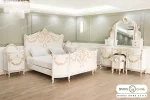 سرویس خواب دو نفره چوبی عروس ژینوس رنگ سفید باروس (9)
