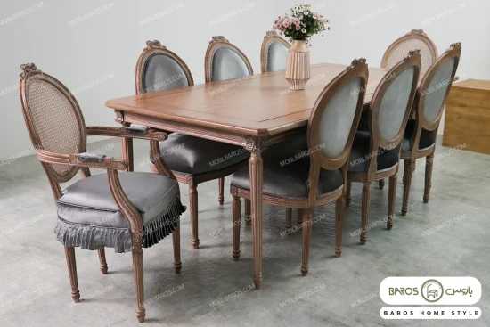 میز ناهارخوری چوبی کاجی کد ۱۲ خرید مبل باروس ۴۹۴۹۳ (1)