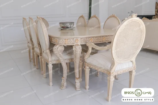 میز ناهارخوری کلاسیک و چوبی جدید الینا کد ۵ خرید باروس 25 (2)