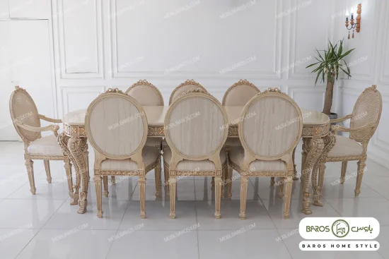 میز ناهارخوری کلاسیک و چوبی جدید الینا کد ۵ خرید باروس 25 (3)