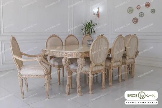 میز ناهارخوری کلاسیک و چوبی جدید الینا کد ۵ خرید باروس 25 (4)