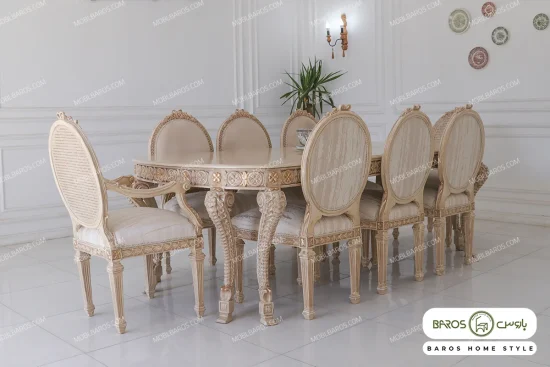 میز ناهارخوری کلاسیک و چوبی جدید الینا کد ۵ خرید باروس 25 (5)