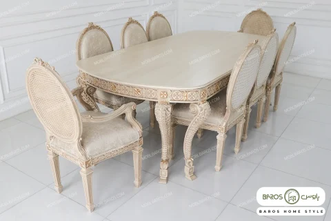 میز ناهارخوری کلاسیک و چوبی جدید الینا کد ۵ خرید مبل باروس ۴۹۴۹۴ (1)