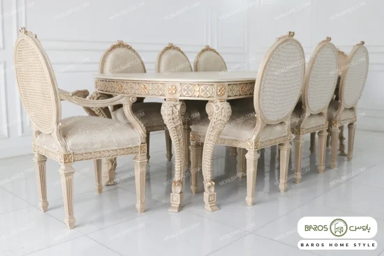میز ناهارخوری کلاسیک و چوبی جدید الینا کد ۵ خرید مبل باروس ۴۹۴۹۴ (2)