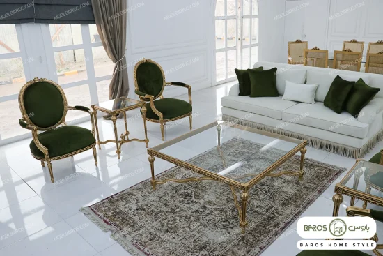 ست مبلمان نئوکلاسیک طرح جدید چیکا خرید مبل باروس 39493 (1)