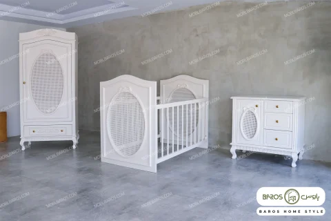سرویس خواب نوزادی رنگ سفید مونیکا خرید مبل باروس 49493 (4)