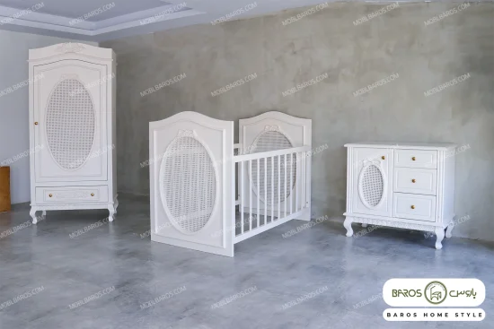 سرویس خواب نوزادی رنگ سفید مونیکا خرید مبل باروس 49493 (4)