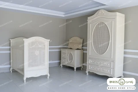 تخت خواب نوزاد و کودک رنگ سفید مونیکا خرید مبل باروس ۴۹۳۹۲ ۲ (2)