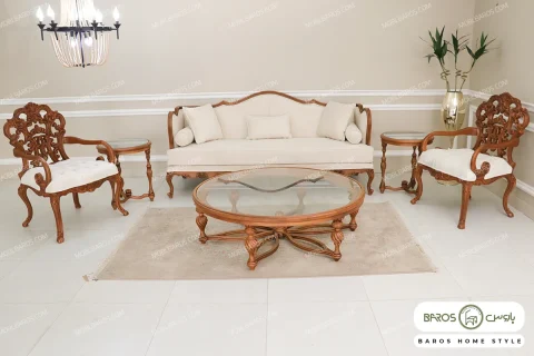 مبل کلاسیک سلطنتی ۵ نفره کینگ خرید مبل باروس 3932 (4)