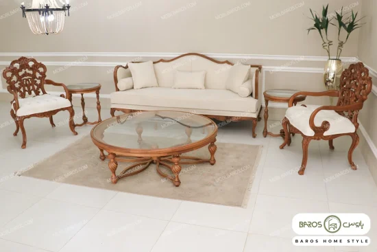 مبل کلاسیک سلطنتی ۵ نفره کینگ خرید مبل باروس 3932 (5)