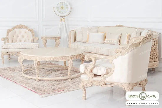 مبل کلاسیک ورق طلا خرید مبل باروس 49493 (12)