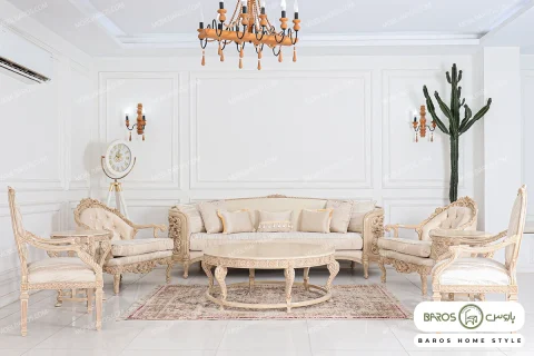 مبل کلاسیک ورق طلا خرید مبل باروس 49493 (4)