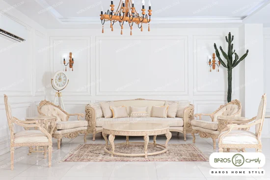 مبل کلاسیک ورق طلا خرید مبل باروس 49493 (4)