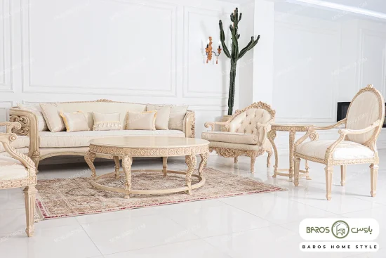 مبل کلاسیک ورق طلا خرید مبل باروس 49493 (7)