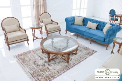 مبل ۸ نفره کلاسیک چستر دار راشل پلاس و کویین خرید مبل باروس ۴۹۴۹۳ (2)