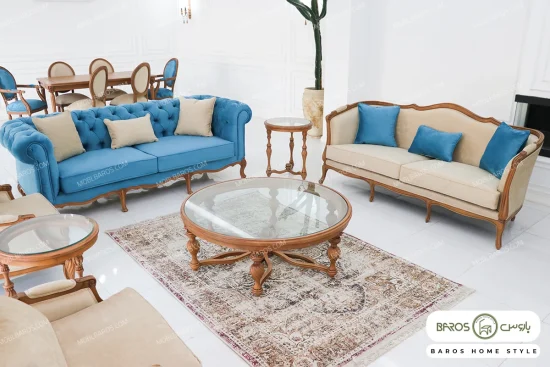 مبل ۸ نفره کلاسیک چستر دار راشل پلاس و کویین خرید مبل باروس ۴۹۴۹۳ (3)