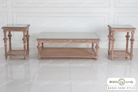 میز جلو مبلی طرح کلاسیک کاجی کد ۳ خرید مبل باروس 4939 (2)