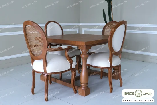 میز ناهار خوری 4 نفره کلاسیک راشل خرید مبل باروس 449392 (1)