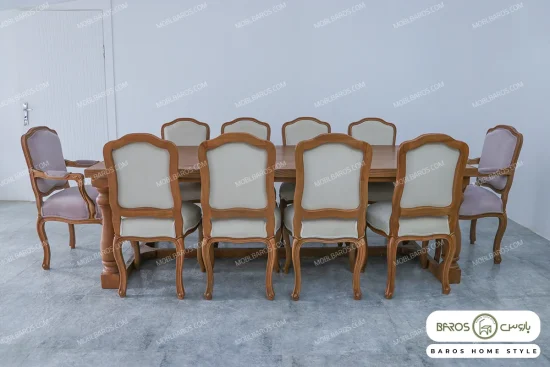 میز ناهار خوری کلاسیک راشل طرح جدید با صندلی فرانسوی (5)