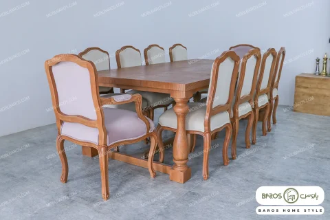 میز ناهار خوری کلاسیک راشل طرح جدید با صندلی فرانسوی (6)