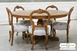 میز ناهار خوری گرد کلاسیک ۸ نفره مدیسا با صندلی شهرزاد باروس تولیدی (1)