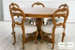 میز ناهار خوری گرد کلاسیک ۸ نفره مدیسا با صندلی شهرزاد باروس تولیدی (5)