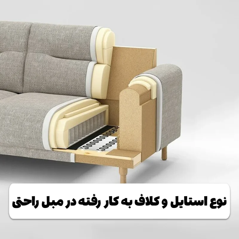 نوع استایل و کلاف به کار رفته در مبل راحتی وبلاگ مبل باروس