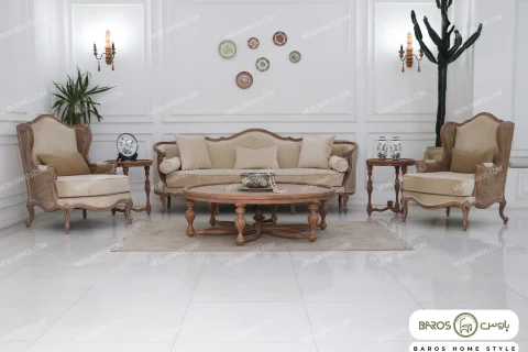 مبل نیم ست کلاسیک جورجیا پرنس خرید مبل باروس 4543 (1)