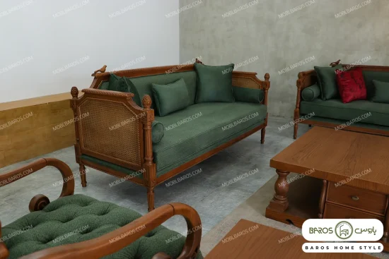 مبل کلاسیک و ترکیبی ۷ نفره کاجی روما و چپندر کینگ کد ۲ خرید مبل باروس ۵۹۵۹۳ (2)
