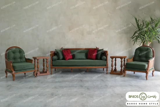 مبل کلاسیک و ترکیبی ۷ نفره کاجی روما و چپندر کینگ کد ۲ خرید مبل باروس ۵۹۵۹۳ (4)