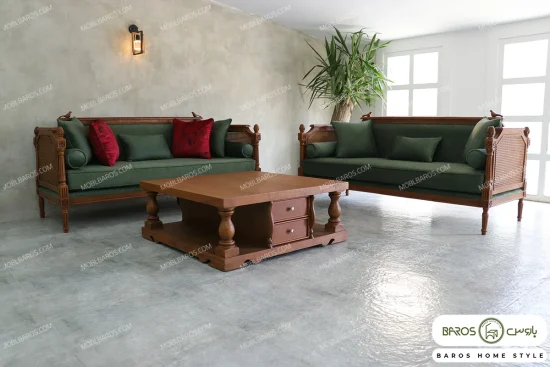 مبل کلاسیک و ترکیبی ۷ نفره کاجی روما و چپندر کینگ کد ۲ خرید مبل باروس ۵۹۵۹۳ (8)
