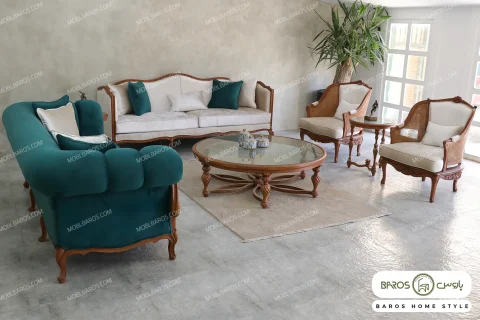مبل کلاسیک چستر گندم نیکا پرنس خرید مبل باروس ۵۶۹۳ (2)