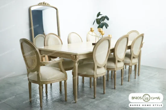 میز ناهار خوری چوبی کلاسیک کاجی آناشید (2)