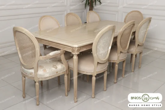 میز ناهار خوری چوبی کلاسیک کاجی آناشید خرید مبل باروس ۴۹۴۹۳ (1)